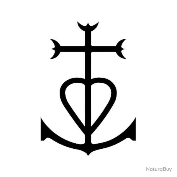 Sticker logo Croix de camargue Adh�sif Autocollant - Plusieurs coloris Noir 10