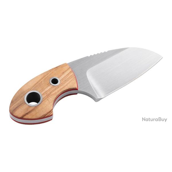 Boker Couteau Gnome Olive D2 - Lame 56mm - Manche Olivier - Etui Kydex
