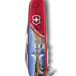 Victorinox 1.3703.TE2B1 Climber Mattherhorn Couteau Suisse Multifonction 14 Outils - 91 mm Rouge Tra