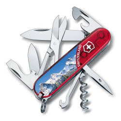 Victorinox 1.3703.TE3B1 Climber Piece of Switzerland - Couteau Suisse Multifonction 91 mm avec 14 Fo