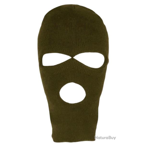 Cagoule Trois Trous en Laine Verte Kaki Confort et Chaude Ryder Taille unique Vert