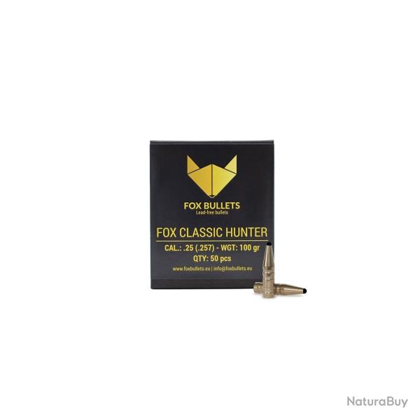 Boites de 50 Ogives Fox Bullets Fox Classic Hunter cal.257 100G