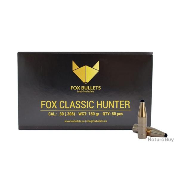 Boites de 50 Ogives Fox Bullets Fox Classic Hunter cal.308 150G