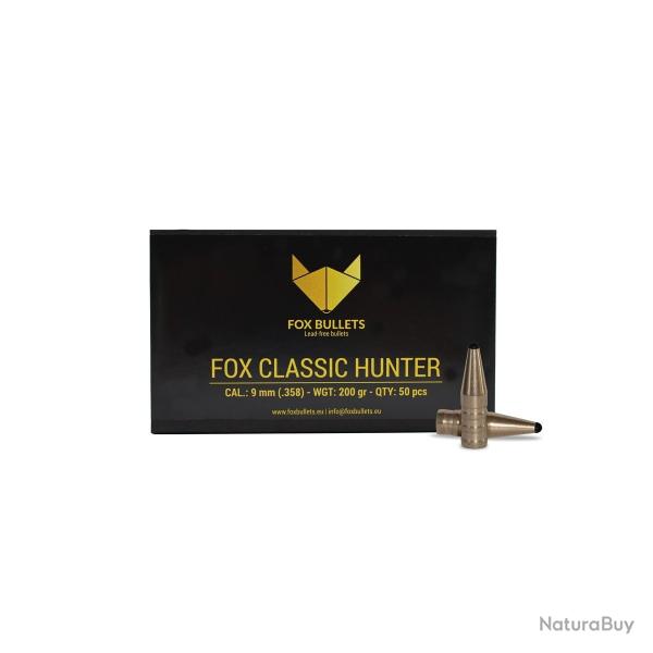Boites de 50 Ogives Fox Bullets Fox Classic Hunter cal.9MM 200G