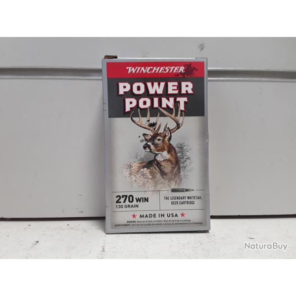 X20 balles Winchester POWER POINT  cal.270win 130grains