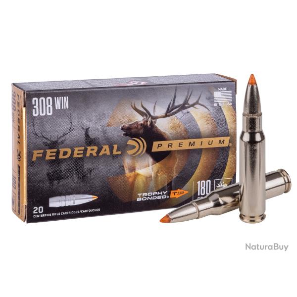 cartouches FEDERAL PRENIUM TROPHY BONDED TIP 308 WIN 180 GRAINS