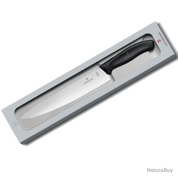 Couteau 22 cm � d�couper Victorinox Swiss Classic noire avec bo�te 6.8003.22G