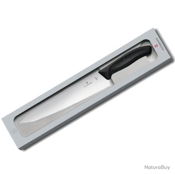 Couteau 25 cm � d�couper Victorinox Swiss Classic noire avec bo�te 6.8003.25G