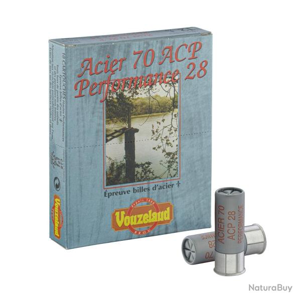 Cartouches Vouzelaud Acier 70 ACP Hautes performances - Cal. 12/70 Pb N3 x25