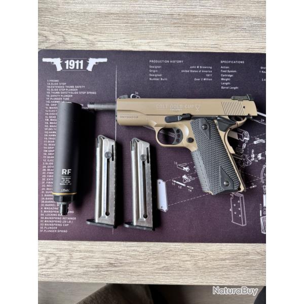 PISTOLET WALTHER COLT 1911 GOLD CUP FDE CAL.22LR