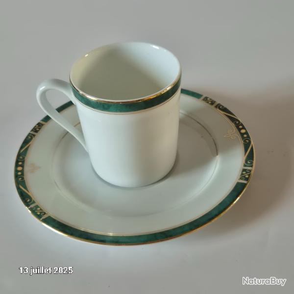 Tasses � caf� Philippe Deshoulieres scala filet or 8 cl porcelaine de limoges