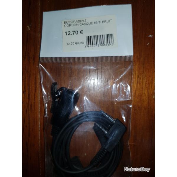 Cble talkies-walkies casque antibruit