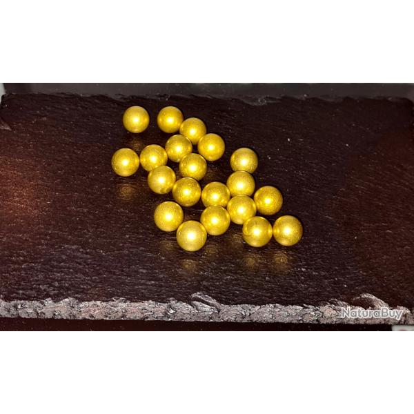 20 BILLES ALUMINIUM CAL.43 T4E 1.80g 11mm COULEUR OR POUR UNE MEILLEURE PENETRATION ET VELOCITE