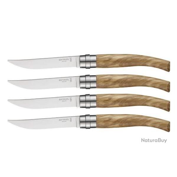Opinel Coffret 4 Couteaux de Table Chic Bois d'Olivier
