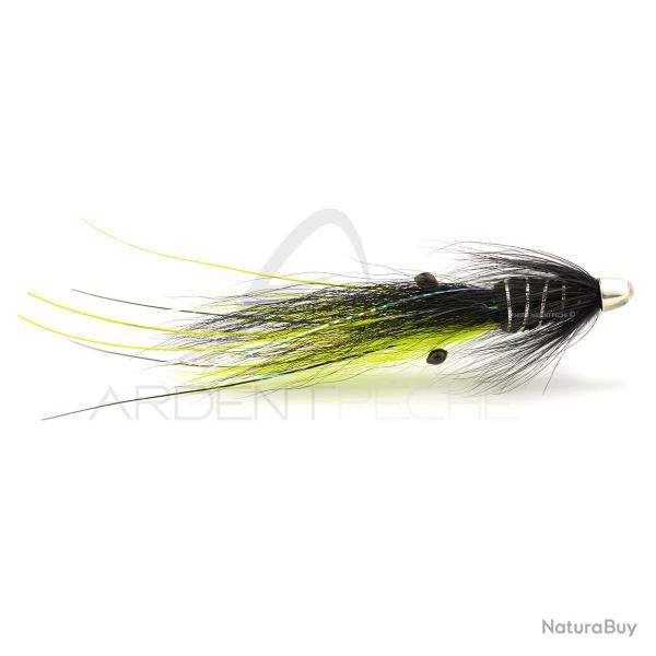 Mouche FMF Saumon tube fly super snaelda noir/chartreuse 10mm