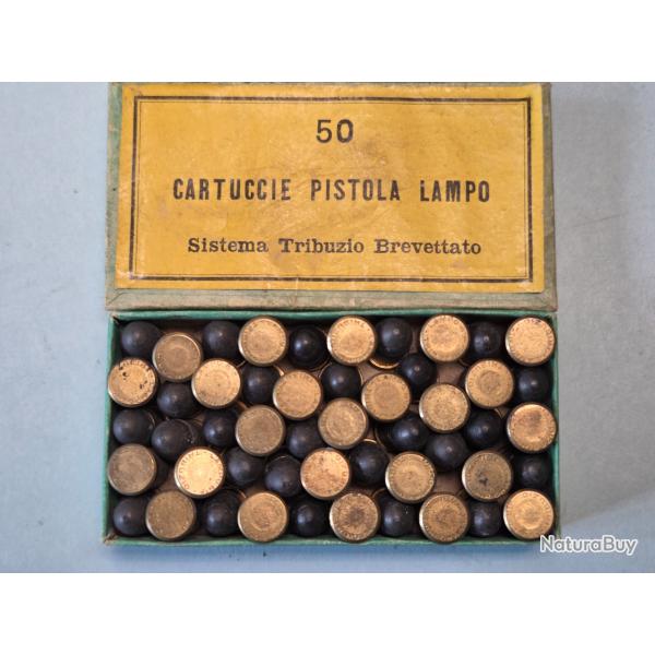 Une cartouche pour pistolet Tribuzio-Lampo Bte vers 1889 poudre noire cat D