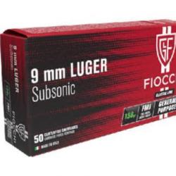 CARTOUCHES FIOCCHI CALIBRE 9 MM SUBSONIC 158GR X50