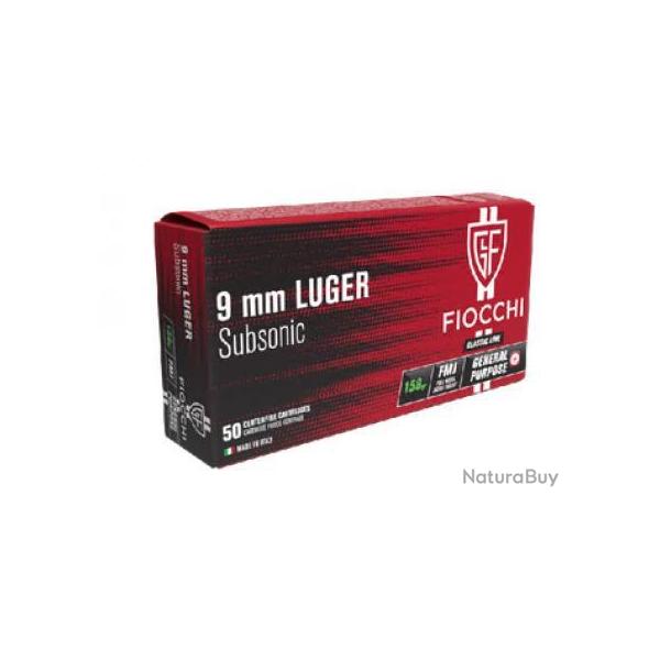 CARTOUCHES FIOCCHI CALIBRE 9 MM SUBSONIC 158GR X50