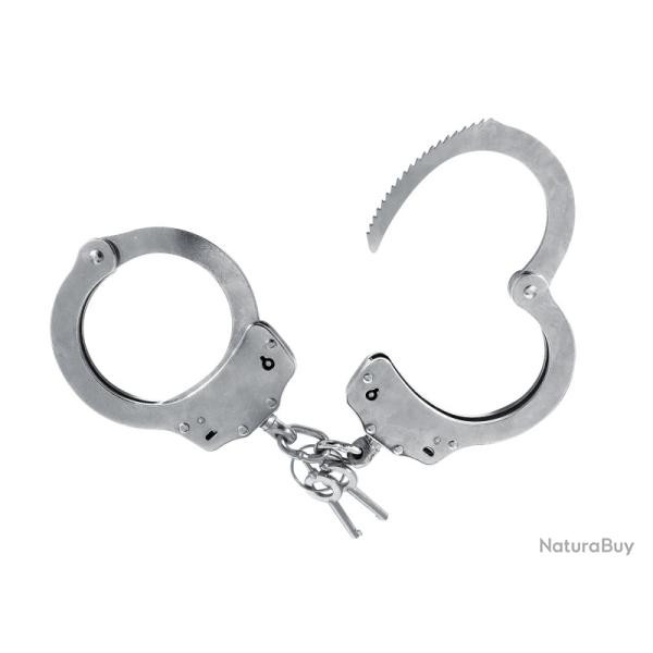 Menottes Clovx en acier double verrouillage Nickel�es + 2 cl�s