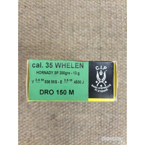 Munitions Sologne cal .35 whelen ogive  hornady SP 200 grs.