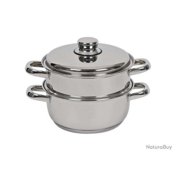 Cuit vapeur Artame inox 18/10 tous feux 3 pieces avec faitout panier et couvercle 2.7L
