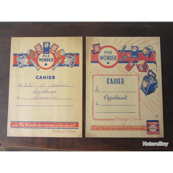 2 Prot�ge cahiers pile Wonder 1950