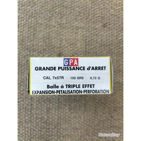 Munitions Sologne cal 7x57R ogive GPA 150gr.