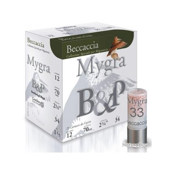 Cartouches B&P Mygra Beccaccia 34g BG plomb n�8.5 - Cal. 12 x2 boites