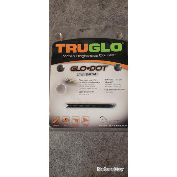 Guidon fibre optique longue vert TRUGLO autocollant