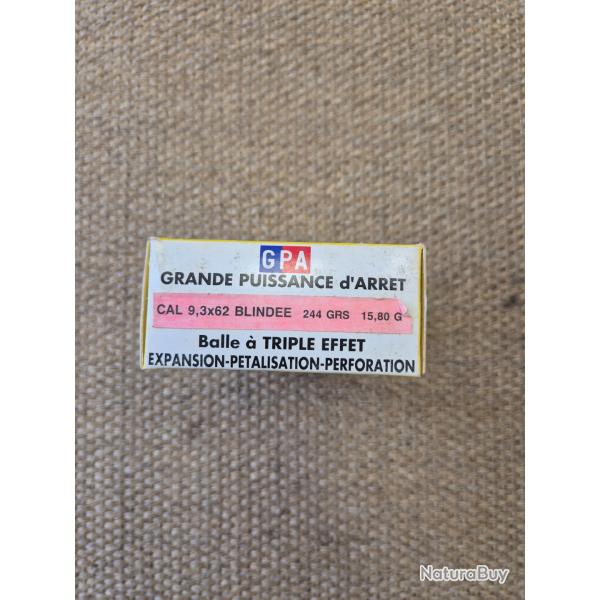 MUNITION SOLOGNE CAL 9.3X62 BLINDEE