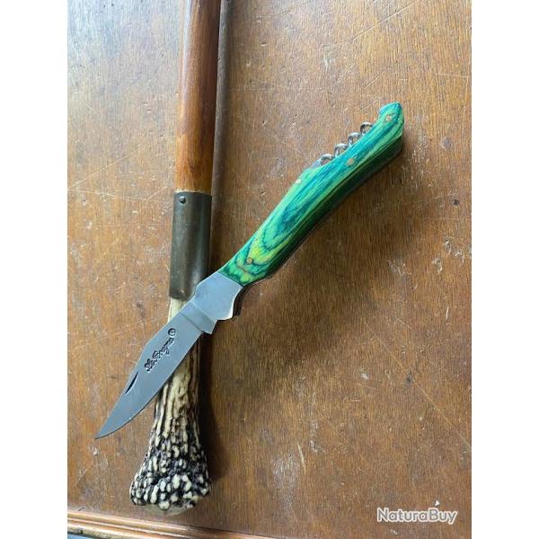 COUTEAU LE BOUGNA BOIS BOIS STAMINA VERT TIRE BOUCHON   2025 N