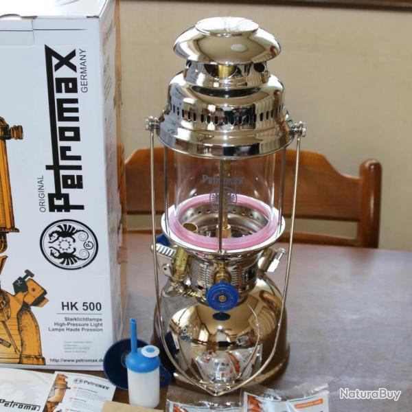 PETROMAX - Lampe � P�trole HK500 Chrom�e - Lanterne � Pression - Made in Germany - SANS RESERVE!!