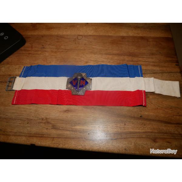 BRASSARD TRICOLORE DES " VOLONTAIRE NATIONAUX " -1923-1936