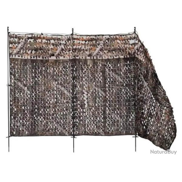 Hutteau camouflage 3D bois bi-mati�re - 3 piquets 1,5 x 3 m