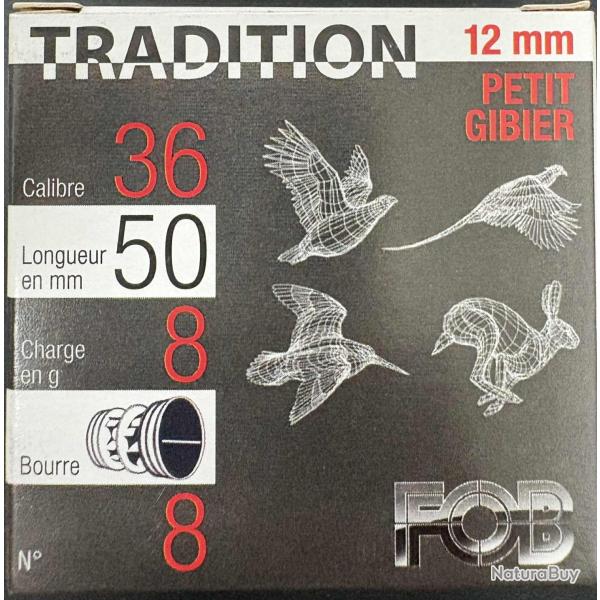 Cartouches FOB tradition calibre 12MM n�8 x25