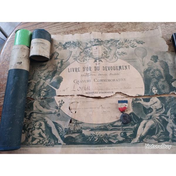 M�daille du travail Borrel avec le certificat