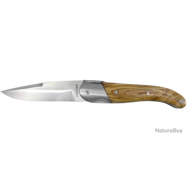 Coutellerie Chevalerias Couteau Chasse Couttier - Lame 105mm - Manche Olivier avec guillochage