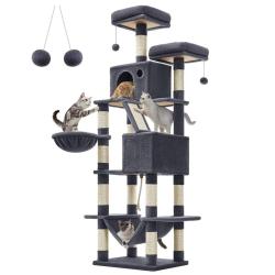 Grand arbre &agrave; chat tour de jeu 206 cm gris clair 12_0005987