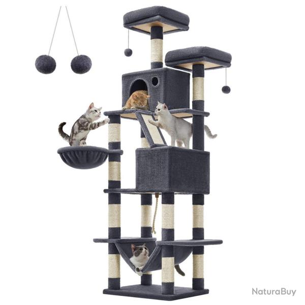 Grand arbre � chat tour de jeu 206 cm gris clair 12_0005987
