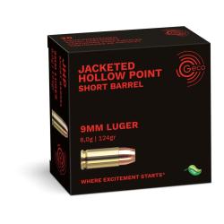 Cartouches GECO JHP Short Barrel cal : 9x19 124gr X20