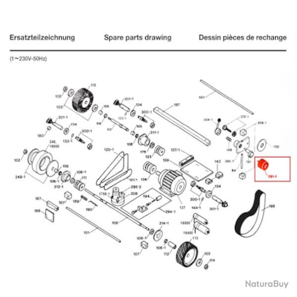 Pi�ce de rechange Dick, poulie de renvoi pour aff�teuse � bande Dick SM-160T