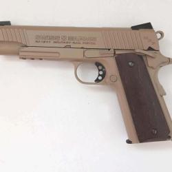 SA 1911 tan Military 4.5mm billes acier  blowback - poign&eacute;es bois (au choix)