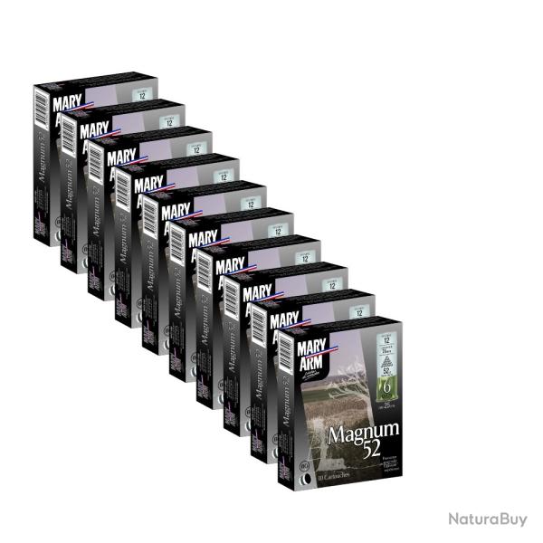 100 CARTOUCHES MARY Arm MAGNUM BOURRE GRASSE 12MAG 52GR (10 BOITES DE 10 MUNITIONS) desto-mun