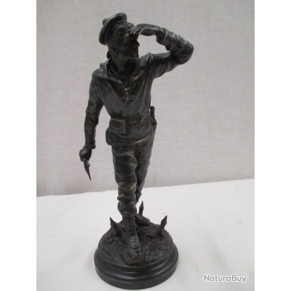 super - soldat en bronze - marin du - LE BAYARD - haut 23 cm sign� - C . ANFRIE - poids 1K 450