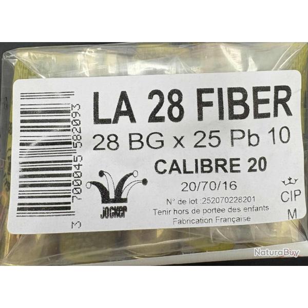 Cartouches JOCKER calibre 20 70 LA28 FIBER bg x25