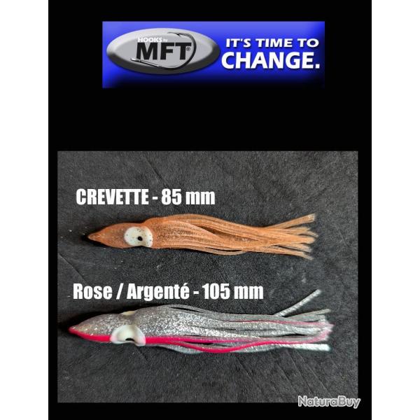 Calamar - Leurre de p�che 100 mm "Argent & Rose"