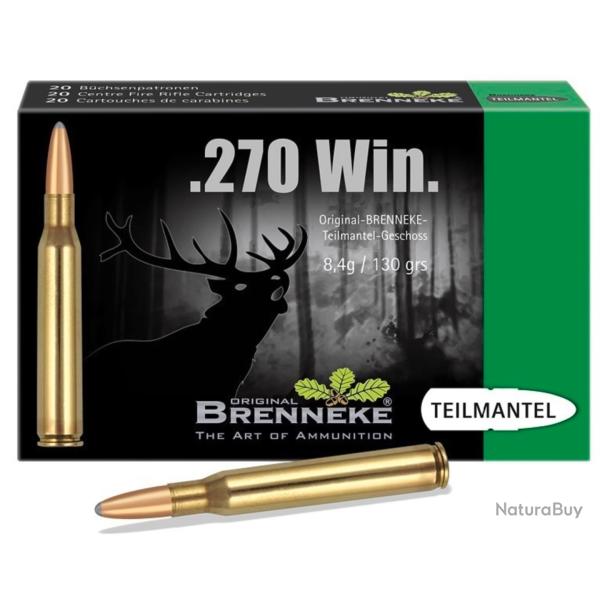 20 Cartouches Brenneke Teil Mantel .270 Win - 130gr