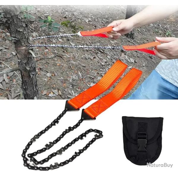 Scie � Main Orange - Cha�ne Nordic - Tron�onneuse Manuelle - Bushcraft, Camping, Jardin