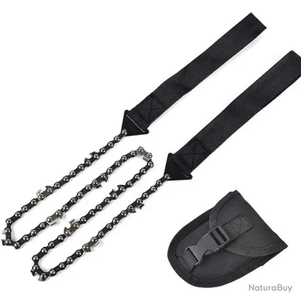 Scie � Main Noire - Cha�ne Nordic Noire - Tron�onneuse Manuelle Noire - Bushcraft, Camping, Jardin