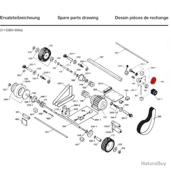 Pi�ce de rechange Dick - Disque de d�viation pour aff�teuse � bande Dick SM-160T